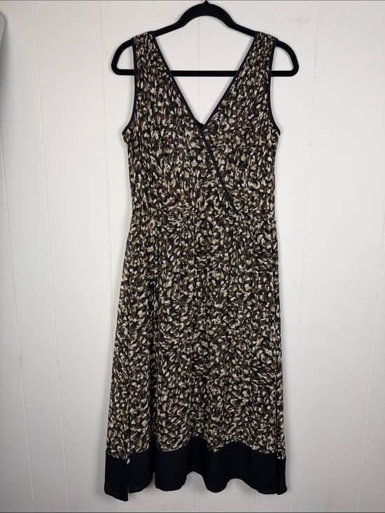 Talbots Dresses & Skirts - Talbots Pure Silk Vintage Faux Wrap Abstract Camo Print Midi Dress Size 10
